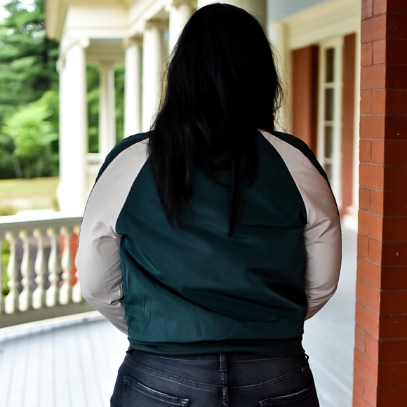 MIA STRIPE BOMBER JACKET (hunter) PLUS - Picture 3 of 8